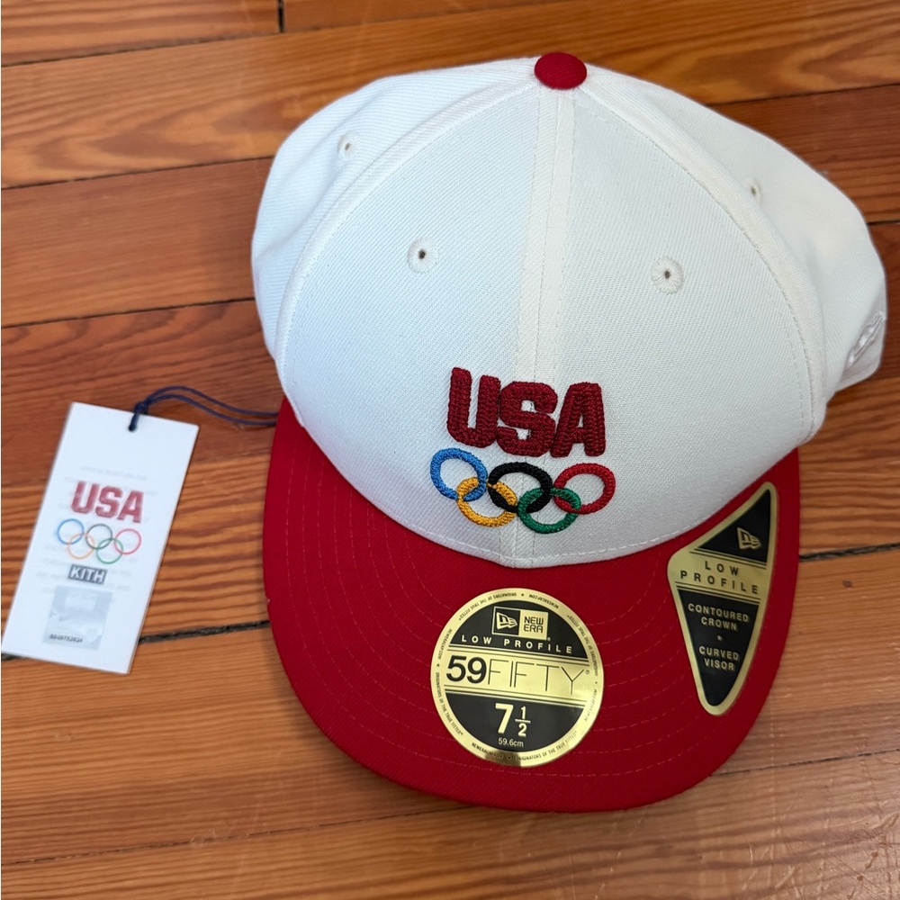 Kith X New Era 59Fifty Team USA Olympics Low Profile Fitted Hat 7 1/2 Unworn NWT